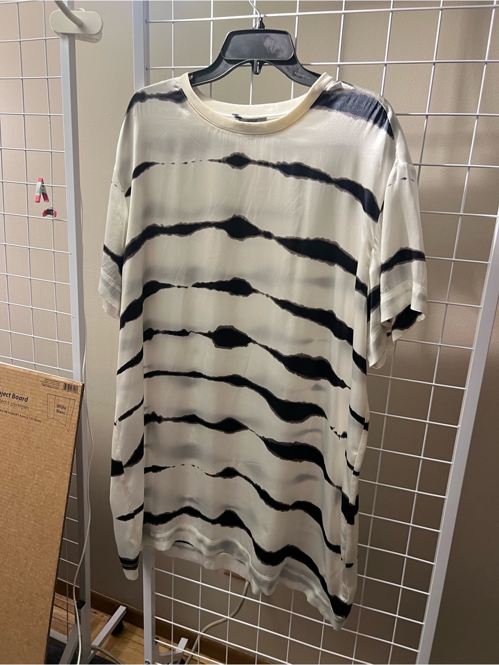 ATM Anthony Thomas Melillo Black and White Tie-Dye Midi Dress